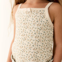 Organic Cotton Singlet - Blueberry Ditsy Childrens Singlet from Jamie Kay Australia