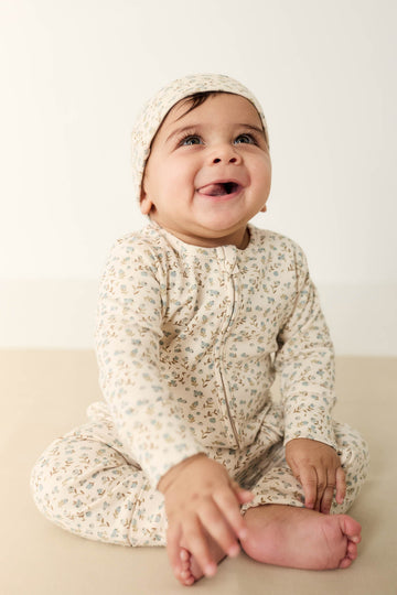 Organic Cotton Reese Zip Onepiece - Blueberry Ditsy Childrens Onepiece from Jamie Kay Australia