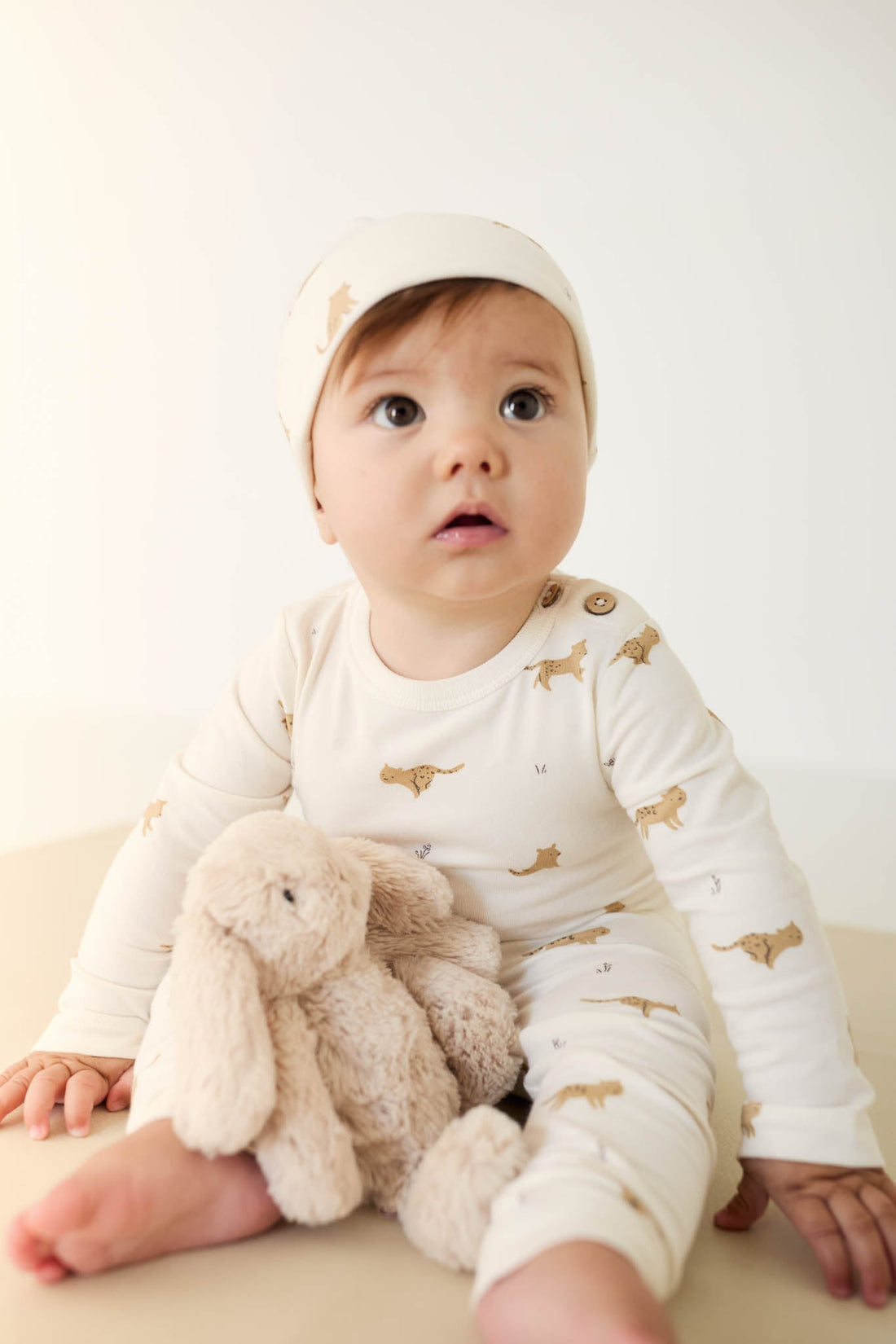 Organic Cotton Fernley Bodysuit - Lenny Leopard Cloud Childrens Bodysuit from Jamie Kay Australia