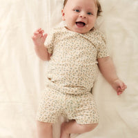 Organic Cotton Skye Short Sleeve Set - Blueberry Ditsy Childrens Pyjamas from Jamie Kay Australia