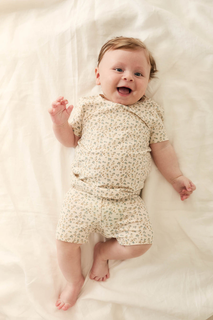 Organic Cotton Skye Short Sleeve Set - Blueberry Ditsy Childrens Pyjamas from Jamie Kay Australia