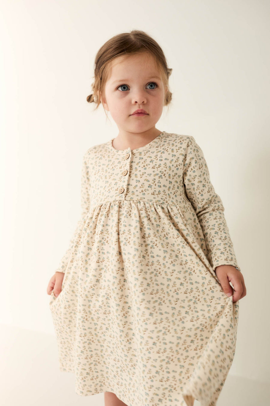 Organic Cotton Bridget Dress - Blueberry Ditsy Childrens Dress from Jamie Kay Australia