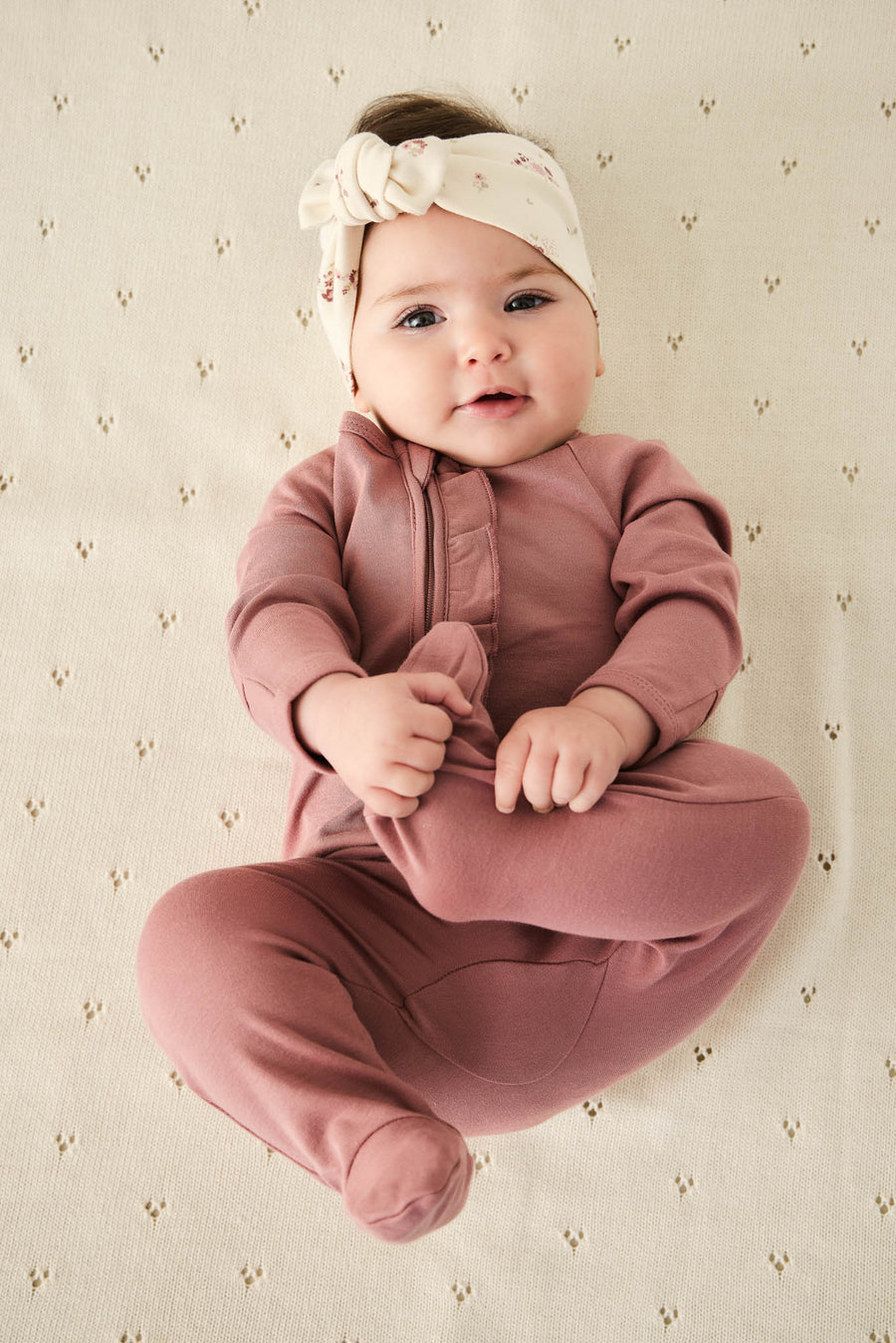 Pima Cotton Melanie Onepiece - Vintage Rose Childrens Onepiece from Jamie Kay Australia