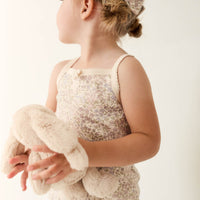 Organic Cotton Singlet - April Floral Mauve Childrens Singlet from Jamie Kay Australia