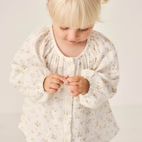 Organic Cotton Muslin Martha Top - Nina Watercolour Floral Childrens Top from Jamie Kay Australia