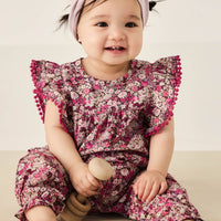 Organic Cotton Martha Playsuit - Garden Print Childrens Playsuit from Jamie Kay Australia