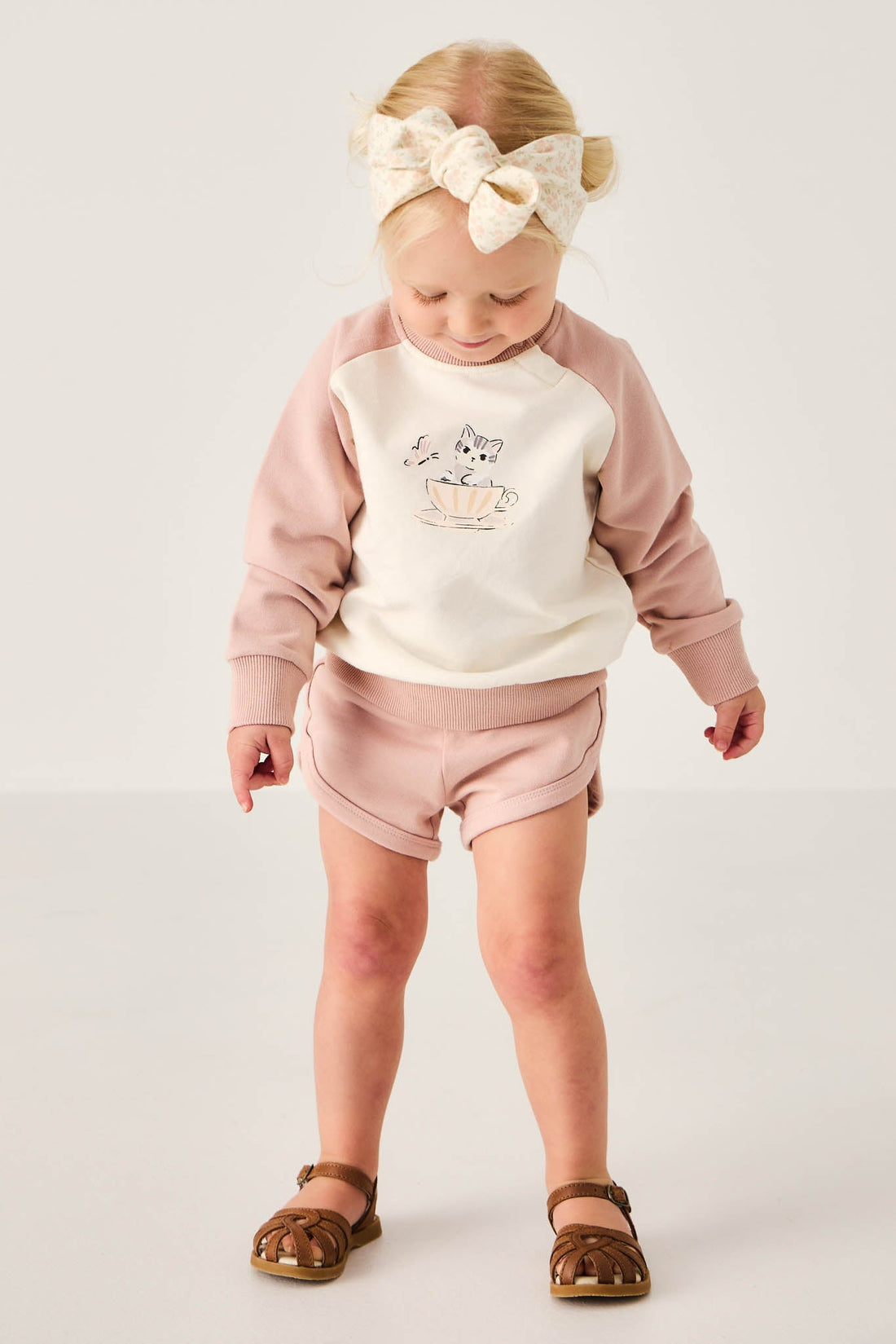 Organic Cotton Ivy Shortie - Dusky Rose Childrens Short from Jamie Kay Australia