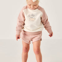 Organic Cotton Ivy Shortie - Dusky Rose Childrens Short from Jamie Kay Australia