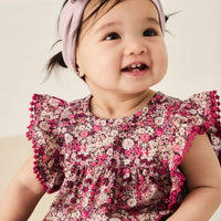 Organic Cotton Martha Playsuit - Garden Print Childrens Playsuit from Jamie Kay Australia