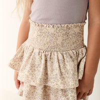 Organic Cotton Ruby Skirt - April Floral Mauve Childrens Skirt from Jamie Kay Australia