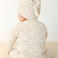 Organic Cotton Knot Beanie - Blueberry Ditsy Childrens Hat from Jamie Kay Australia