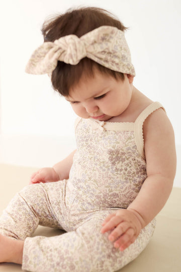 Organic Cotton Headband - April Floral Mauve Childrens Headband from Jamie Kay Australia