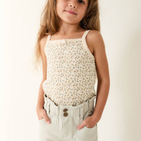 Organic Cotton Singlet - Blueberry Ditsy Childrens Singlet from Jamie Kay Australia