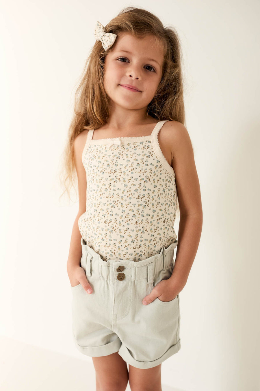 Organic Cotton Singlet - Blueberry Ditsy Childrens Singlet from Jamie Kay Australia