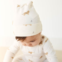 Organic Cotton Knot Beanie - Lenny Leopard Cloud Childrens Hat from Jamie Kay Australia