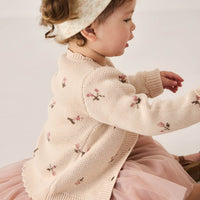 Delilah Cardigan - Delilah Jacquard Misty Rose Childrens Cardigan from Jamie Kay Australia