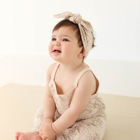 Organic Cotton Bridget Singlet Bodysuit - April Floral Mauve Childrens Bodysuit from Jamie Kay Australia