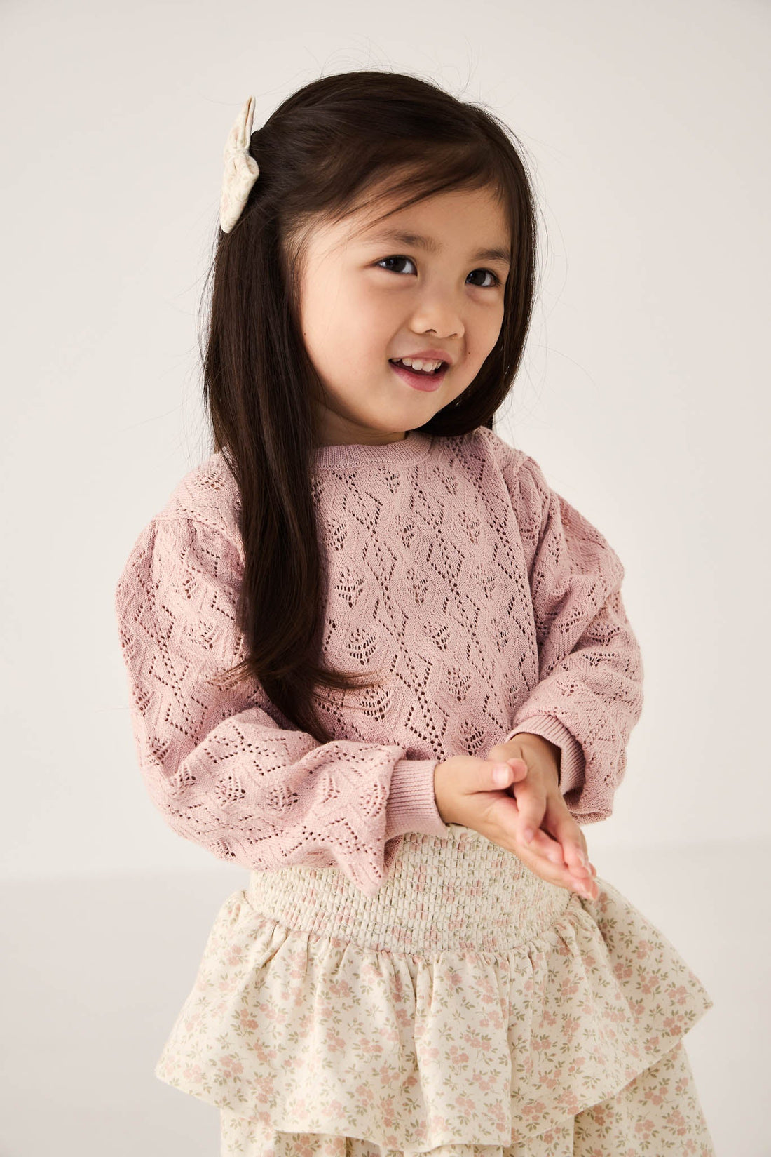 Organic Cotton Ruby Skirt - Rosalie Floral Mauve Childrens Skirt from Jamie Kay Australia