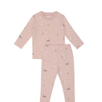 Organic Cotton Atlas Long Sleeve Set - Swans Picnic Childrens Pyjama from Jamie Kay Australia