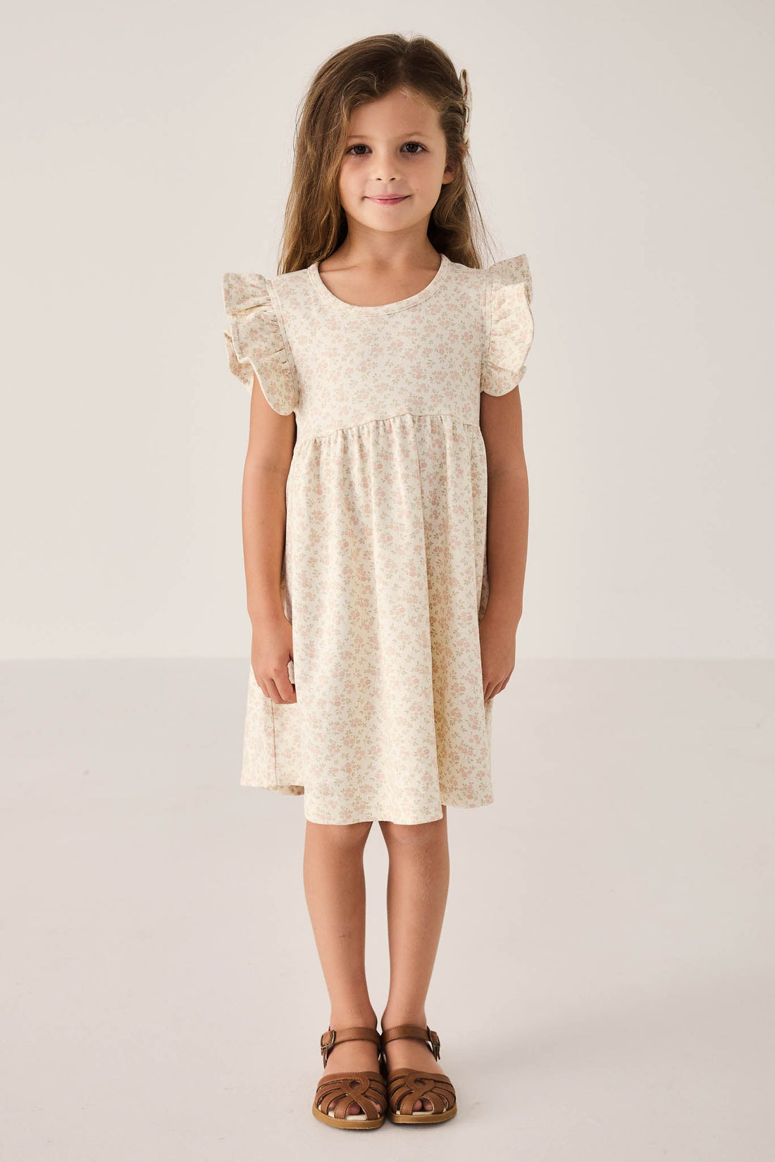 Organic Cotton Ada Dress - Rosalie Floral Mauve Childrens Dress from Jamie Kay Australia