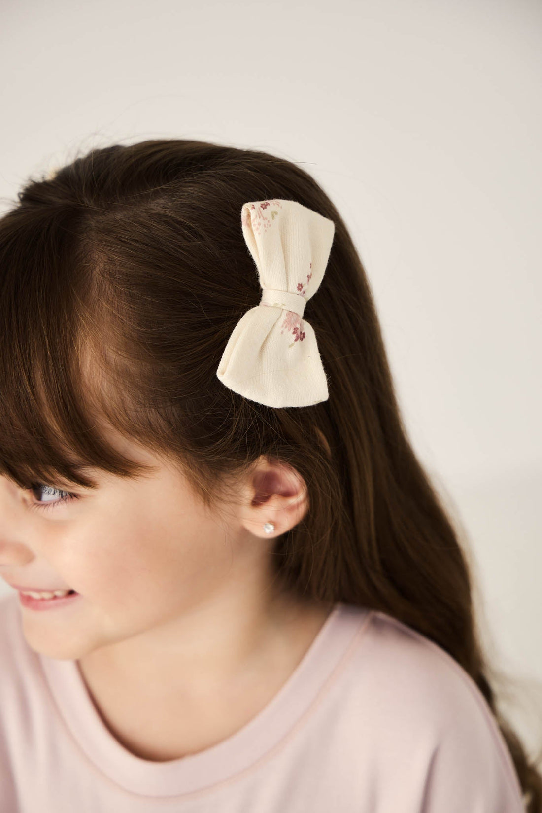 Organic Cotton Bow 2PK - Lauren Floral Tofu Childrens Bow from Jamie Kay Australia
