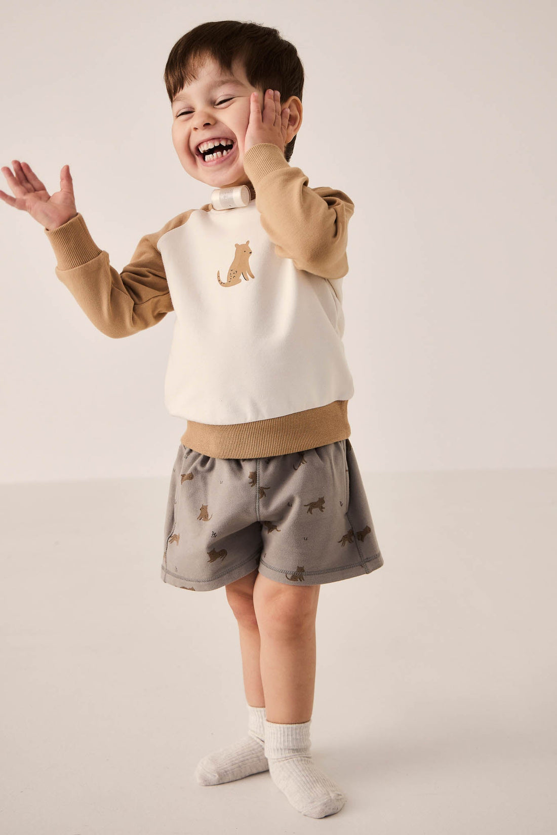 Organic Cotton Tao Sweatshirt - Bronzed Leopard Childrens Sweatshirt from Jamie Kay Australia