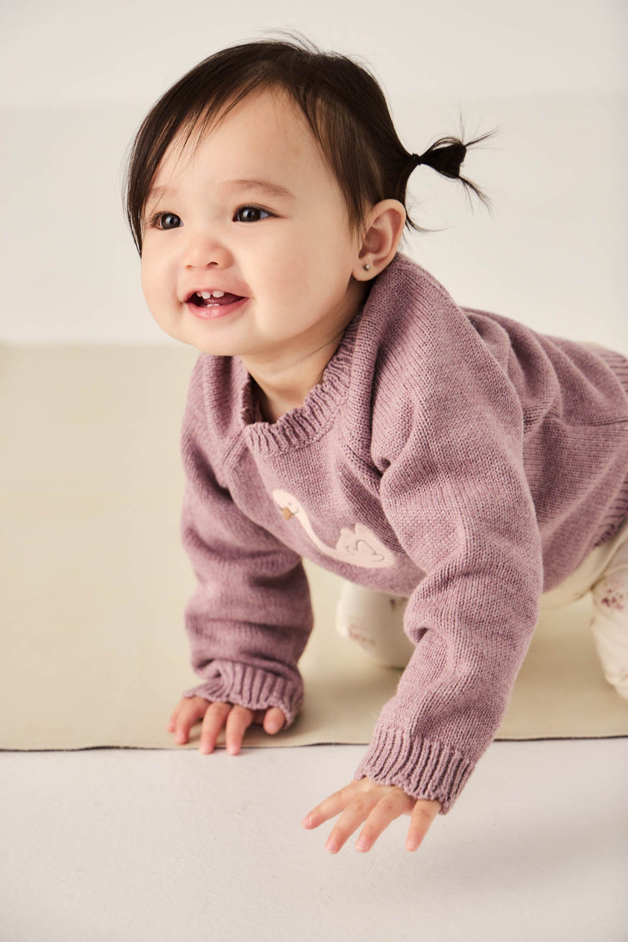 Audrey Knitted Jumper - Dreamy Pink Marle Childrens Knitwear from Jamie Kay Australia