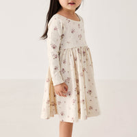 Organic Cotton Tallulah Dress - Lauren Floral Tofu Childrens Dress from Jamie Kay Australia