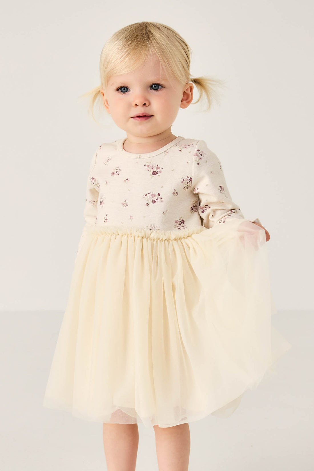 Anna Tulle Dress - Lauren Floral Tofu Childrens Dress from Jamie Kay Australia