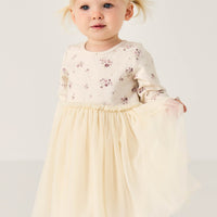 Anna Tulle Dress - Lauren Floral Tofu Childrens Dress from Jamie Kay Australia