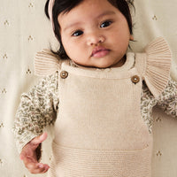 Organic Cotton Long Sleeve Bodysuit - Ariella Eggnog Childrens Bodysuit from Jamie Kay Australia