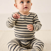 Organic Cotton Modal Long Sleeve Bodysuit - Cassava/Arctic Childrens Bodysuit from Jamie Kay Australia