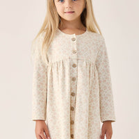 Organic Cotton Poppy Dress - Rosalie Floral Mauve Childrens Dress from Jamie Kay Australia