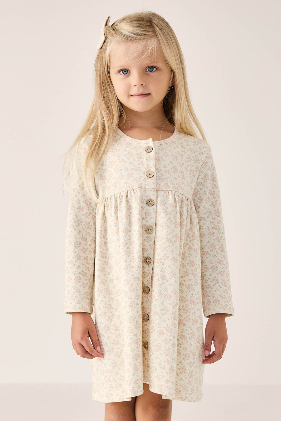 Organic Cotton Poppy Dress - Rosalie Floral Mauve Childrens Dress from Jamie Kay Australia