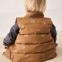 Taylor Vest - Lenny Leopard Hot Chocolate Childrens Vest from Jamie Kay Australia