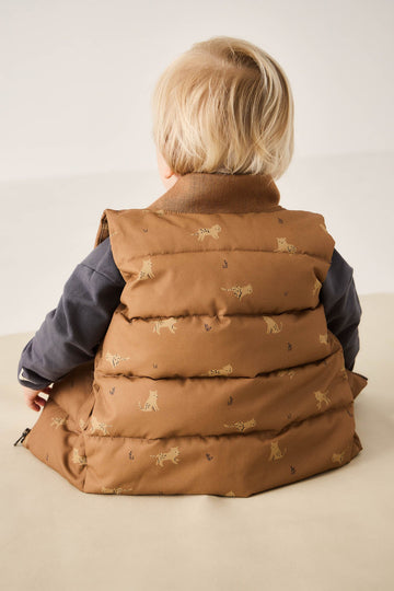 Taylor Vest - Lenny Leopard Hot Chocolate Childrens Vest from Jamie Kay Australia