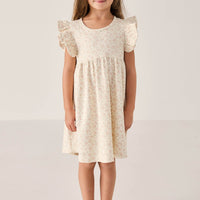 Organic Cotton Ada Dress - Rosalie Floral Mauve Childrens Dress from Jamie Kay Australia