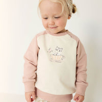 Organic Cotton Tao Sweatshirt - Moon's Garden Dusky Rose Childrens Sweatshirt from Jamie Kay Australia