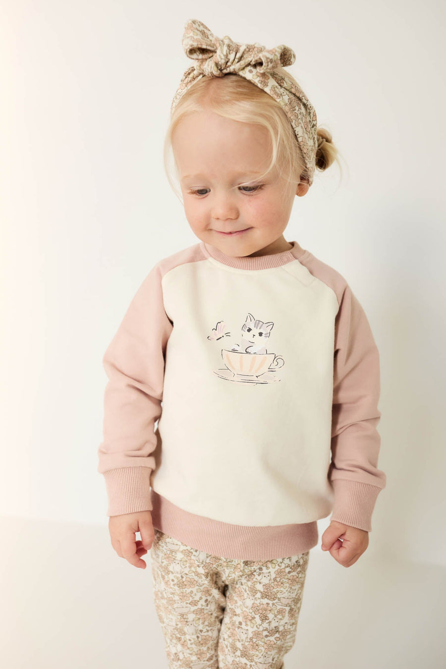 Organic Cotton Tao Sweatshirt - Moon's Garden Dusky Rose Childrens Sweatshirt from Jamie Kay Australia