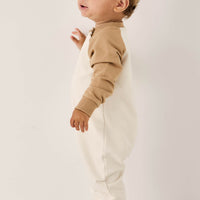 Organic Cotton Tao Sweatshirt Onepiece - Bronzed Leopard Childrens Onepiece from Jamie Kay Australia