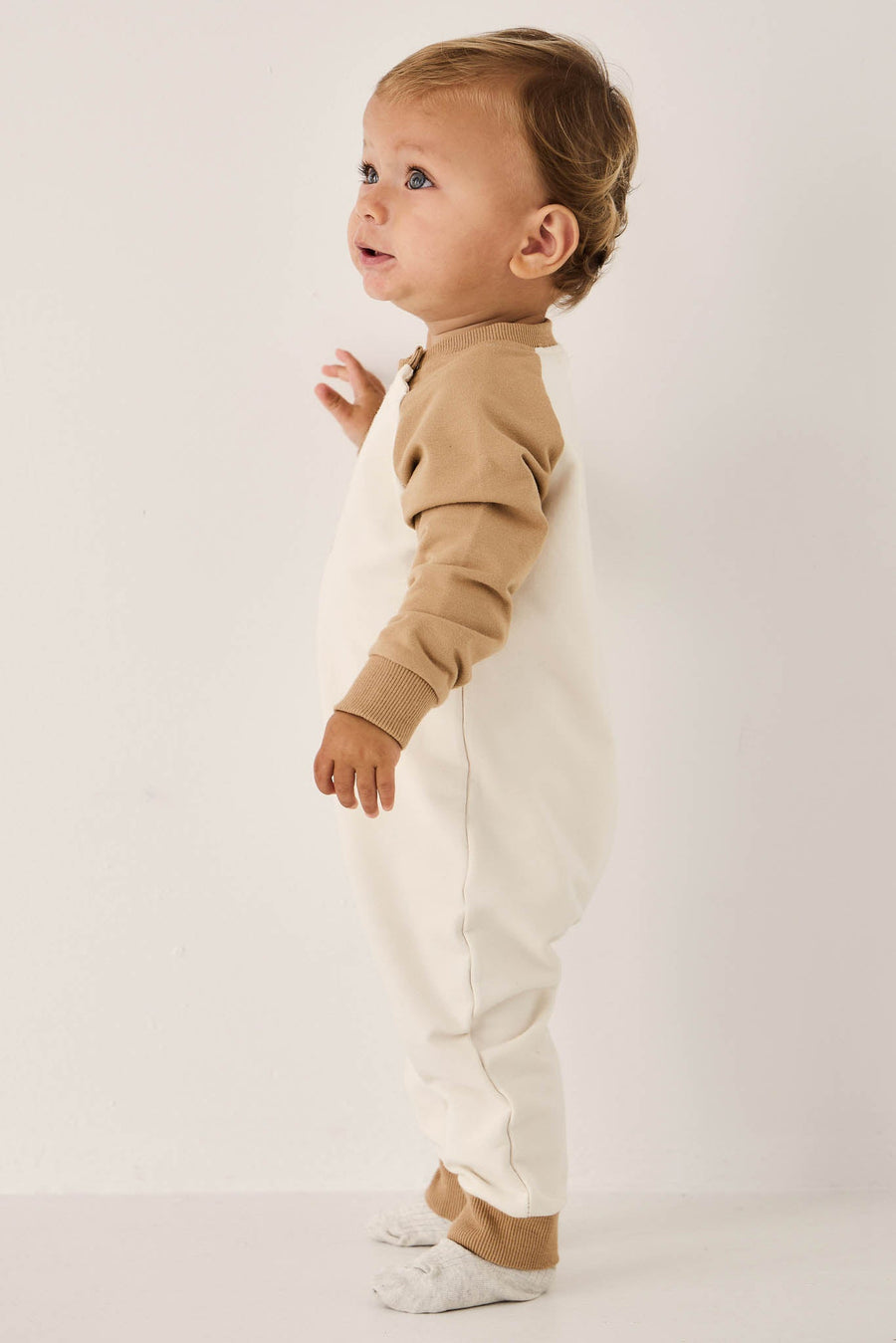 Organic Cotton Tao Sweatshirt Onepiece - Bronzed Leopard Childrens Onepiece from Jamie Kay Australia