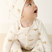 Organic Cotton Reese Zip Onepiece - Lenny Leopard Cloud Childrens Onepiece from Jamie Kay Australia