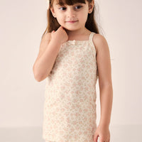 Organic Cotton Singlet - Rosalie Floral Mauve Childrens Singlet from Jamie Kay Australia