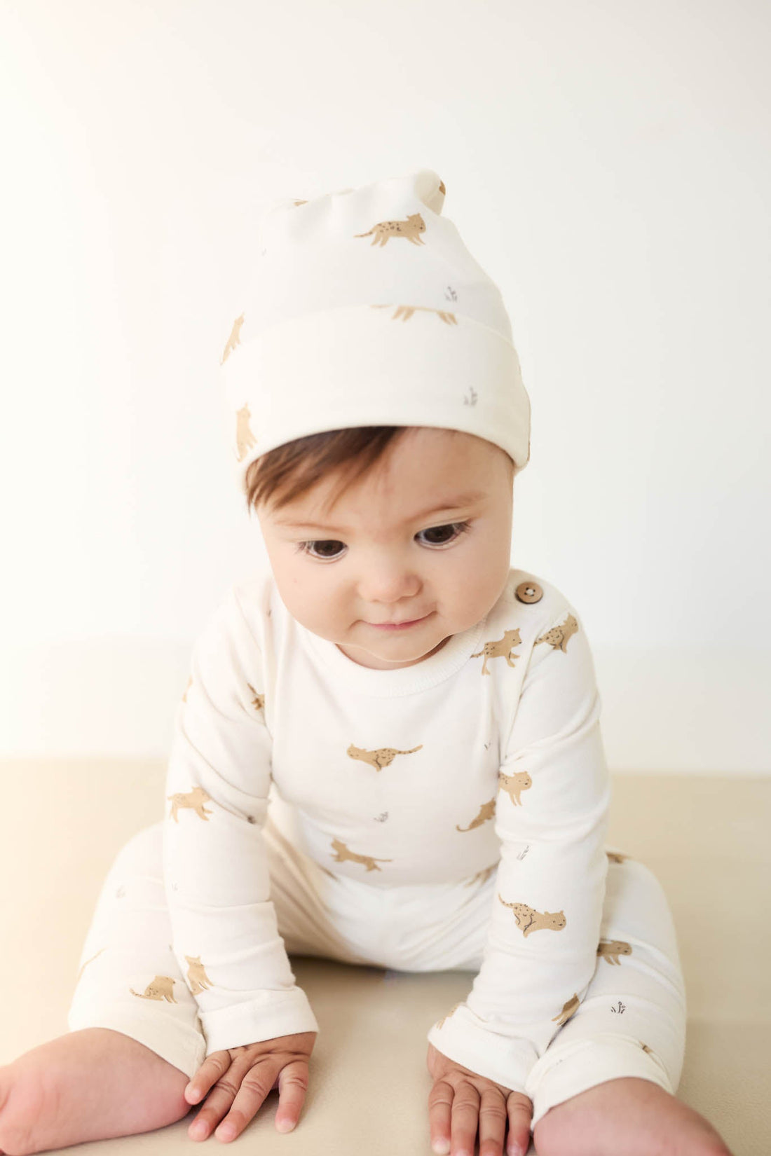 Organic Cotton Fernley Bodysuit - Lenny Leopard Cloud Childrens Bodysuit from Jamie Kay Australia