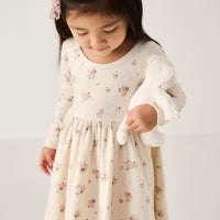 Organic Cotton Tallulah Dress - Lauren Floral Tofu Childrens Dress from Jamie Kay Australia