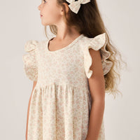 Organic Cotton Ada Dress - Rosalie Floral Mauve Childrens Dress from Jamie Kay Australia