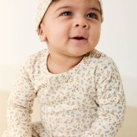 Organic Cotton Fernley Bodysuit - Blueberry Ditsy Childrens Bodysuit from Jamie Kay Australia