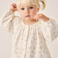 Organic Cotton Muslin Martha Top - Nina Watercolour Floral Childrens Top from Jamie Kay Australia