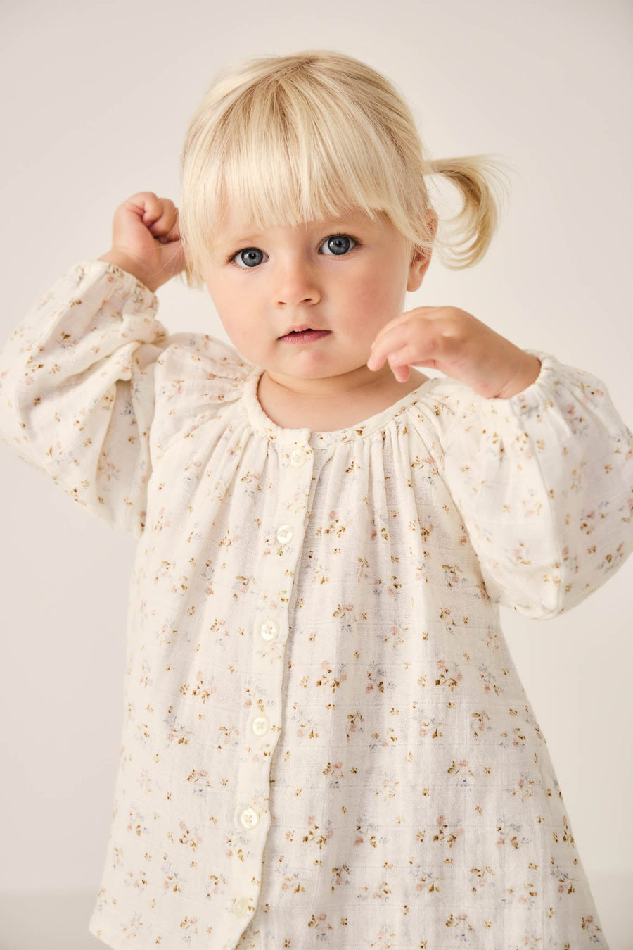 Organic Cotton Muslin Martha Top - Nina Watercolour Floral Childrens Top from Jamie Kay Australia