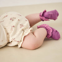 Organic Cotton Frill Bloomer - Lauren Floral Tofu Childrens Bloomer from Jamie Kay Australia